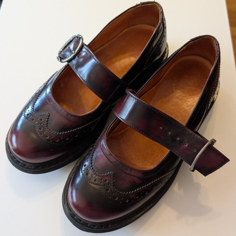 Burgundy Fluevog Angel Mary Janes